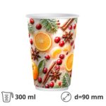 Čaša papirnata termo 300 (380) ml d=90 mm Winter Spice 50 kom
