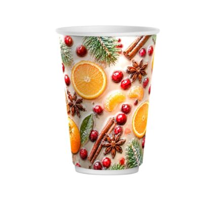 Čaša papirnata termo 300 (380) ml d=90 mm Winter Spice 50 kom
