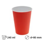 Čaša papirnata 240 (280) d=90 mm 1-slojna crvena SUP, 50 kom