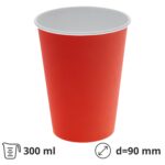 Čaša papirnata 300 (380) d=90 mm 1-slojna crvena SUP, 50 kom
