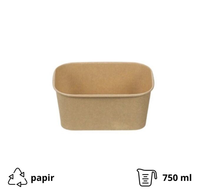 Papirnata posuda 750 ml 170х120х60 mm kraft [50 kom/pak]